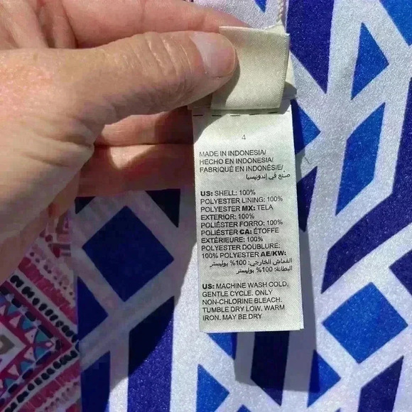 Chico’s open front wrap women’s size 4, bell sleeves, geometric pattern - Picture 5 of 10